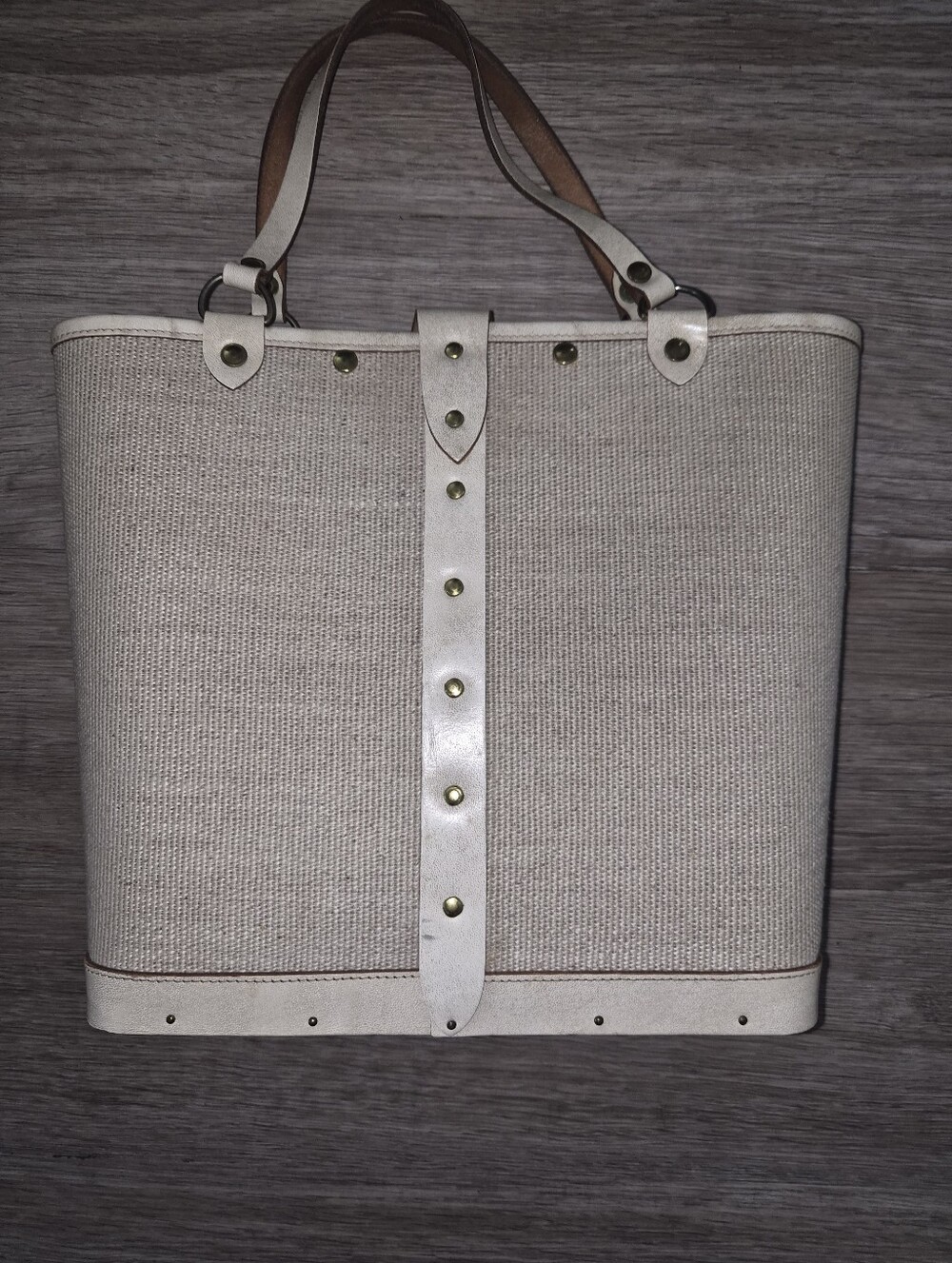 1960s Enid Collins "Jewel Garden" Canvas Tote in Cream - Picture 2 of 8